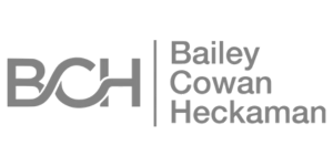Grayscale Logo for Bailey Cowan Heckaman